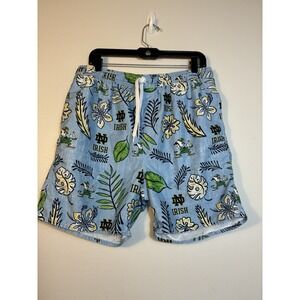 NEW Notre Dame Fighting Irish Swim Trunks Men's Large Light Blue